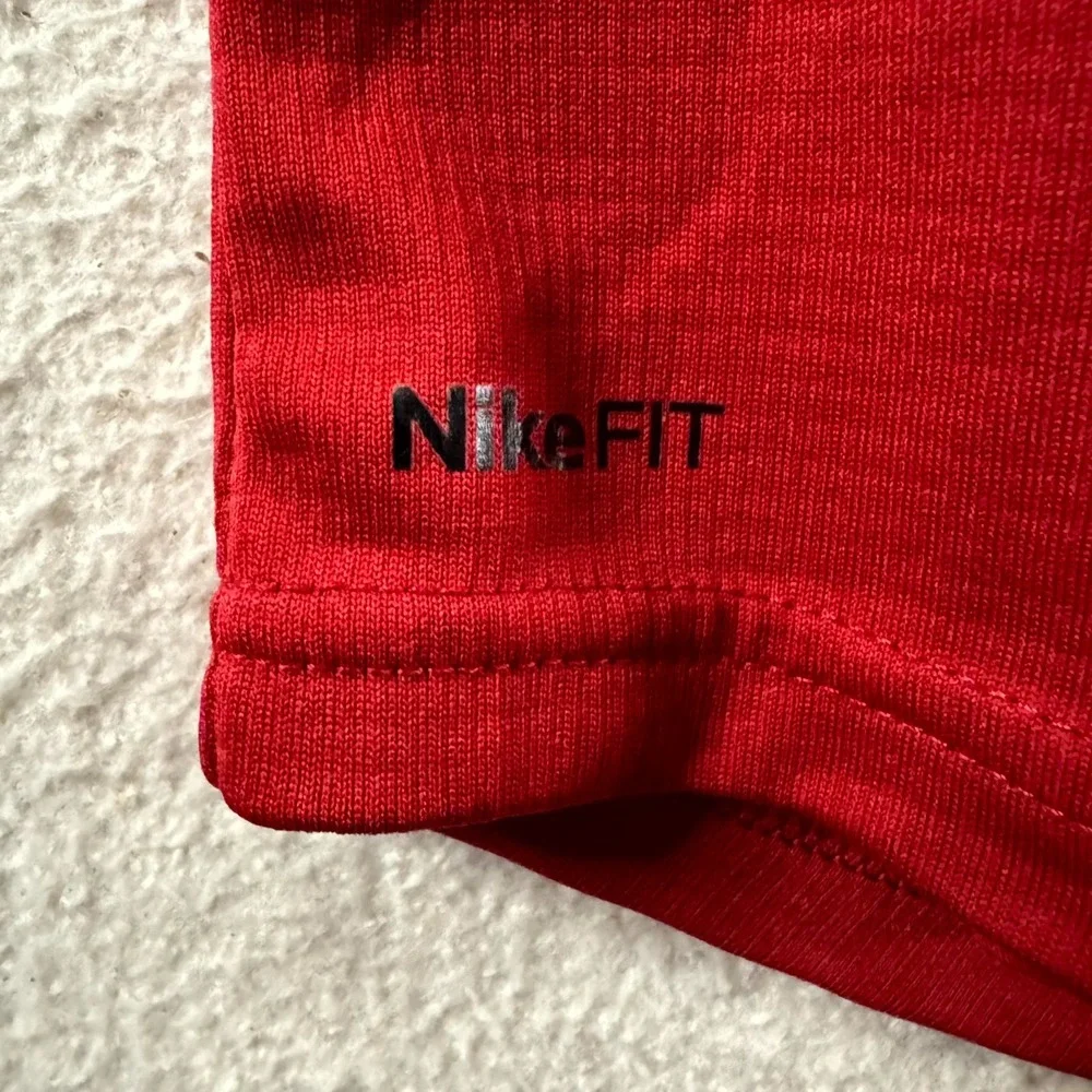 Nike Pullover Mens XL Red Fit Dry 1/4 Zip Waffle Knit Athleisure Performance